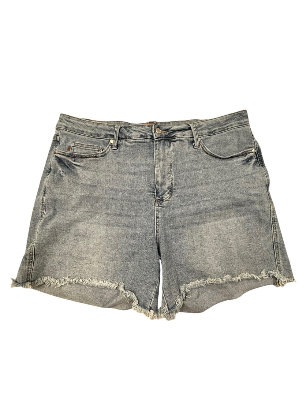 Judy Blue High-Rise Frayed Hem Denim Cutoff Shorts 3XL 38/5 Casual Stretch Denim